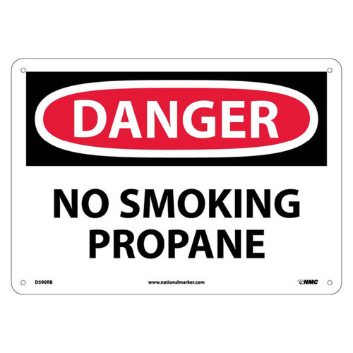 Danger No Smoking Propane, 10x14 Rigid Plastic Sign