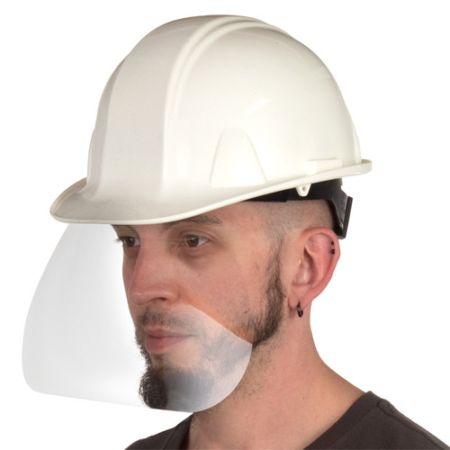Disposable Hard Hat Face Shield: Available in 10 and 50 Pack