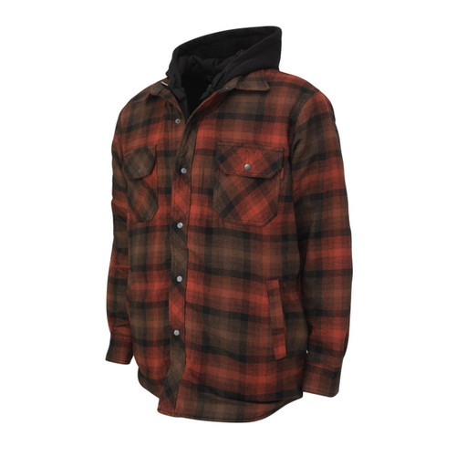 Dickies Icon Hooded Quilted Flannel Shirt Jacket - Chocolate