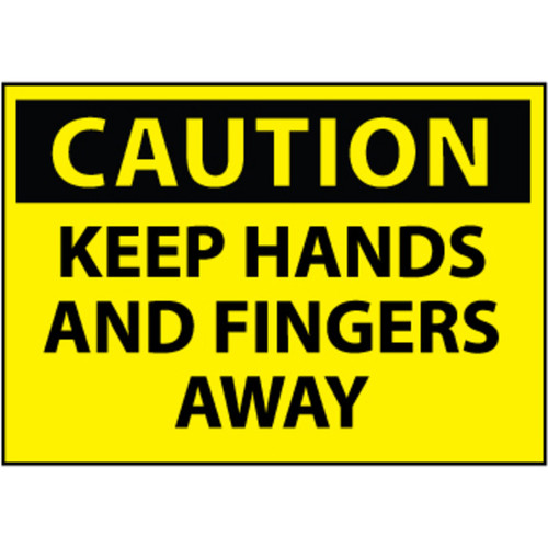 Caution Keep Hands And Fingers Away 3x5 Pressure Sensitive Vinyl Safety Label 5 Per Package