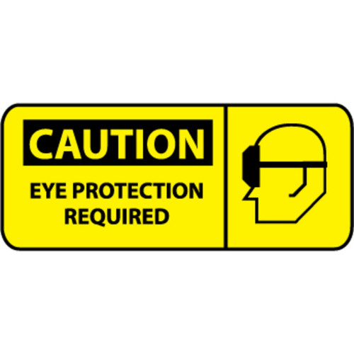 Caution Eye Protection Required Graphic 7x17 Rigid Plastic Sign