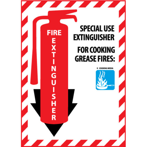 Special Use Extinguisher For Cooking Grease Fires, 12"x9" Vinyl Sign - FXPMSKP