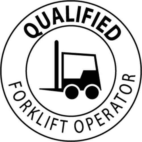 Qualified Forklift Operator 2" Vinyl Hard Hat Emblem - Single Sticker