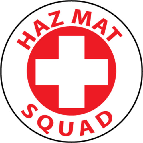 Haz Mat Squad 2" Vinyl Hard Hat Emblem - 25 Pack