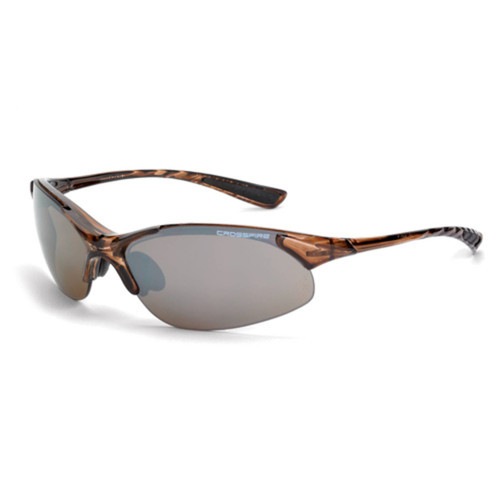 Crossfire Safety Glasses - Cobra - Brown Frame - HD Brown Mirror Lens