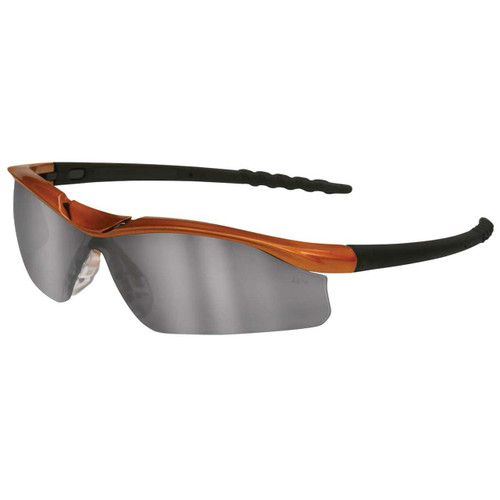 Crews Dallas Safety Glasses with Orange Frame and Clear Mirror Indoor/Outdoor Anti-Fog Lens