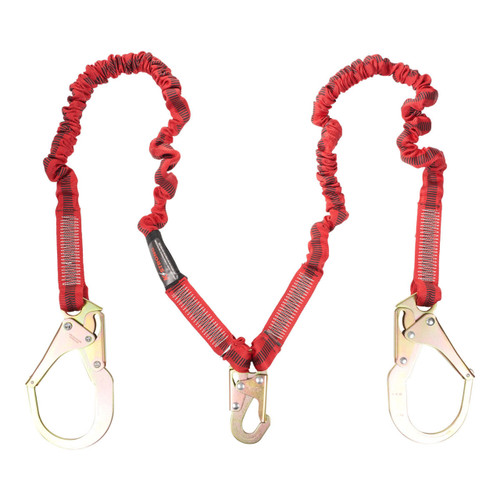 K-Strong 6ft. Elasticated Twin Tie-off with Shock Absorbing Lanyard