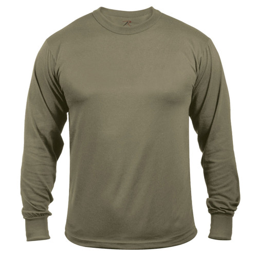 Tan Rothco Men's Moisture Wicking Long Sleeve T-Shirt