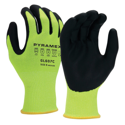 72 Wholesale Gloves Max Impact Rhino Flex High Vis Yellow Medium