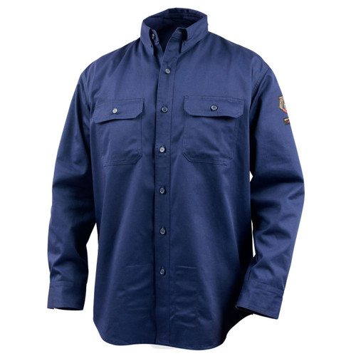 Navy Black Stallion Arc & Flame Resistant Cotton Work Shirt - WF2110