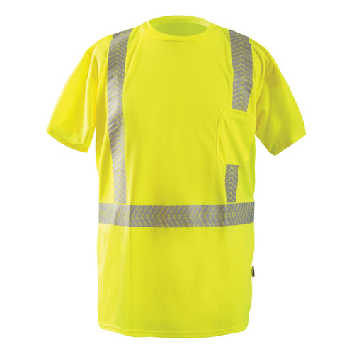 High Vis Yellow OccuNomix Short Sleeve Ocx Segmented Tape T-Shirt W/Pocket - LUX-TSSP2B