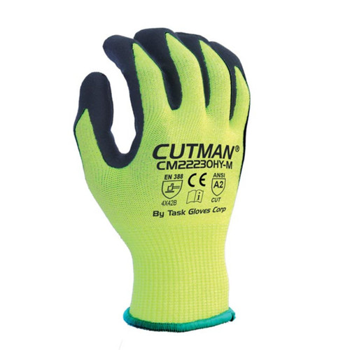 TASK 13G Hi-Vis Polyurethane Coated Gloves - MH8130HY - Single Pair