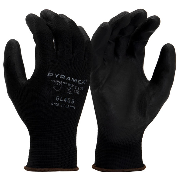 Pyramex GL406 Black A1 Cut Polyurethane Dipped Gloves