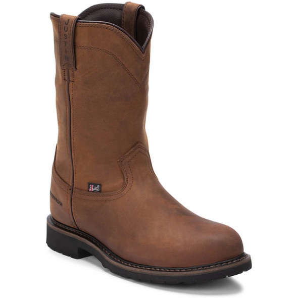 Justin Men's Drywall 10" Brown Waterproof EH Steel Toe Boots - SE4961