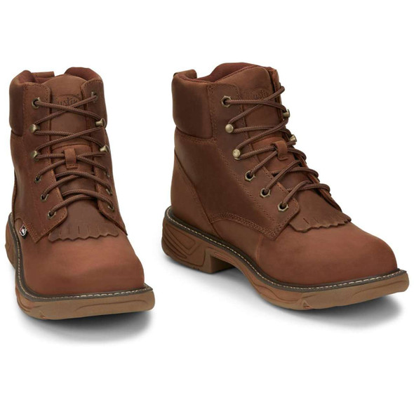 Justin Men's Rush 6" Brown Waterproof EH Soft Toe Boots - SE465