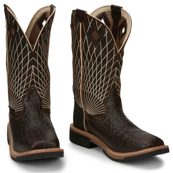 Justin Men's Derrickman 12" Brown EH Composite Toe Boots - SE4833