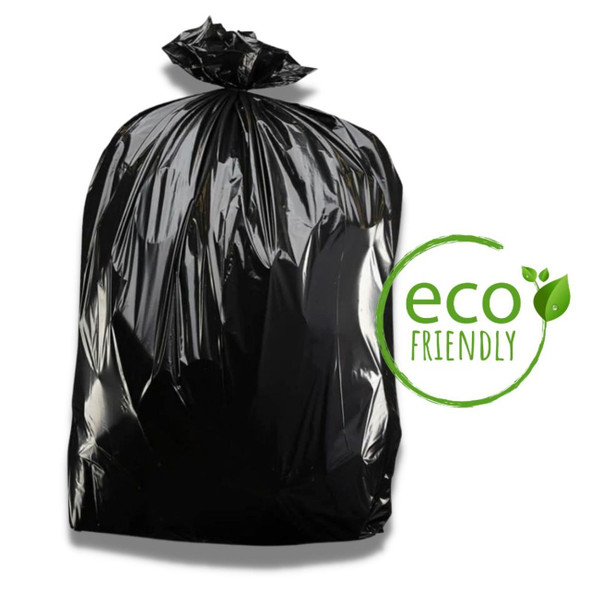 25 Gallon Eco-Friendly Trash Bags, 2 Mil Equivalent - Black, 100 Bags - 2 Mil equiv (1.7)