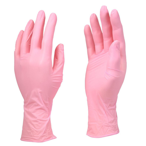 DASH Alasta Shimmer Nitrile Exam Grade Disposable Gloves, Pink, 3.9 mil, Box of 100