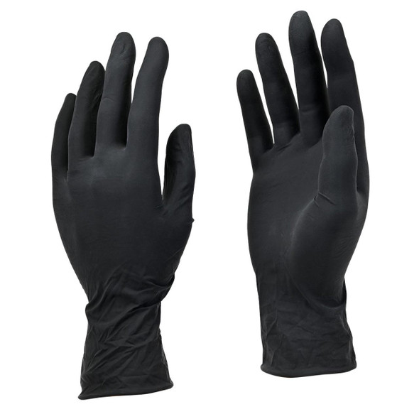 DASH Black Maxx Latex Exam Grade Disposable Gloves, Black, 6.6 mil, Box of 100