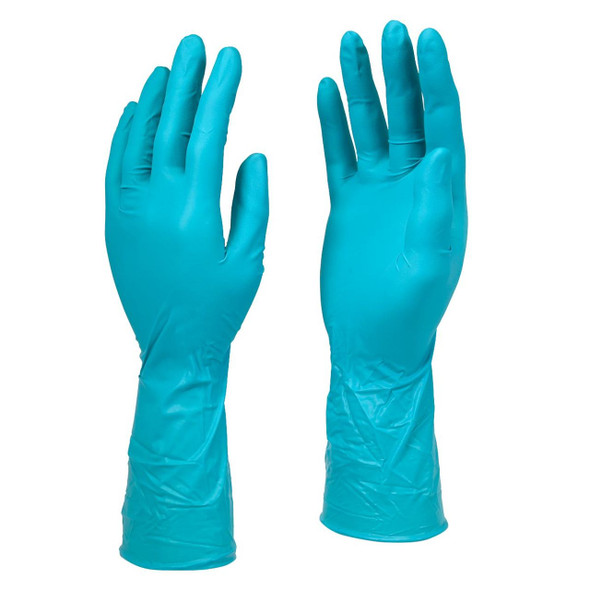 DASH Hi-Risk Protector Nitrile Exam Grade Disposable Gloves, Teal, 5.9 mil, Box of 50
