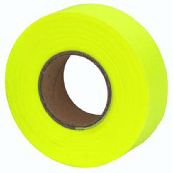 Flagging Tape, Fluorescent Lime, 1 3/16" x 150'