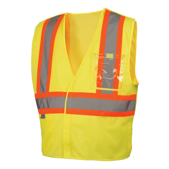 Lime Pyramex Safety RVHL27 Series Type R Class 2 Two-Tone Mesh Breakaway Safety Vest