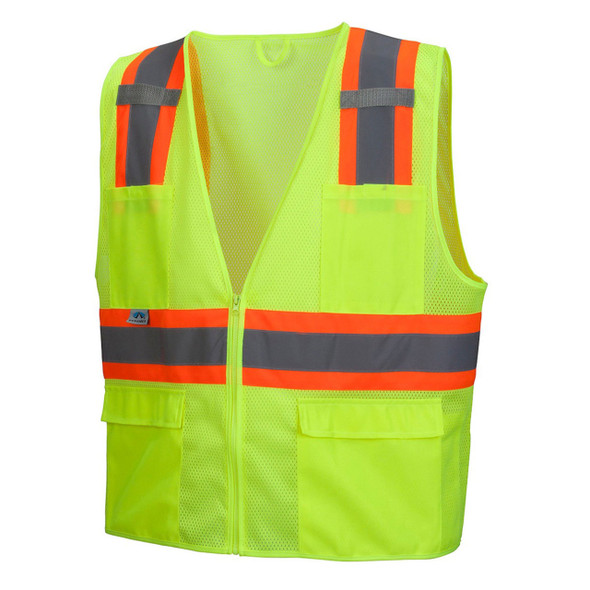 Lime Pyramex Safety RVZ23 Series Type R Class 2 Two-Tone Mesh Safety Vest