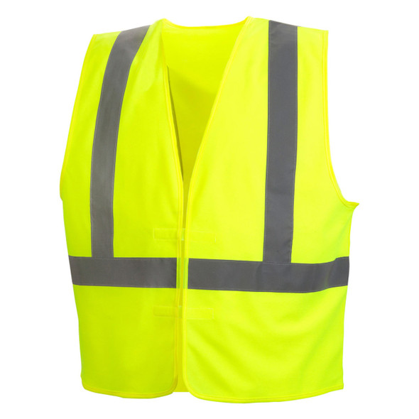 Lime Pyramex Safety RVHL29 Series Type R Class 2 Solid Safety Vest
