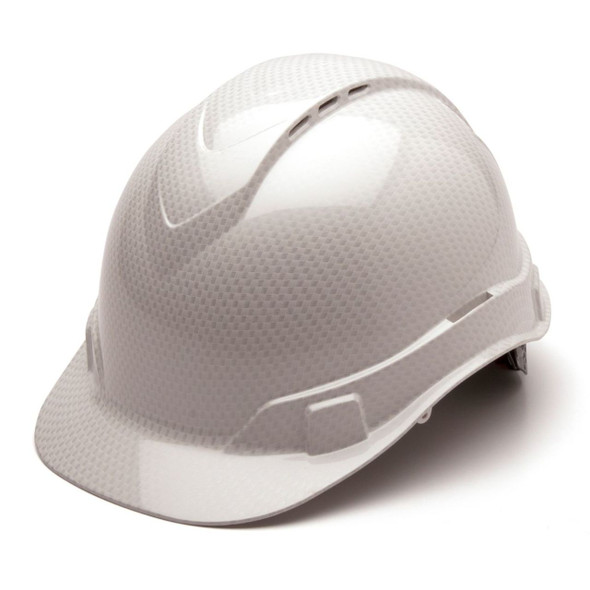 Pyramex Ridgeline HD Glossy Vented Cap Style Hard Hat 4-Point Ratchet Suspension