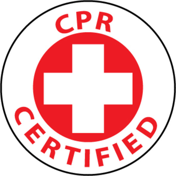 CPR Certified 2" Vinyl Hard Hat Emblem - Single Sticker