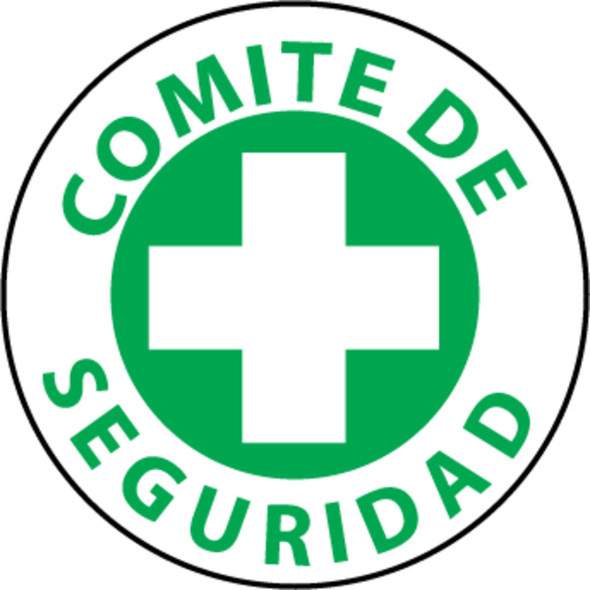 Comite de Seguridad 2" Vinyl Hard Hat Emblem - Single Sticker