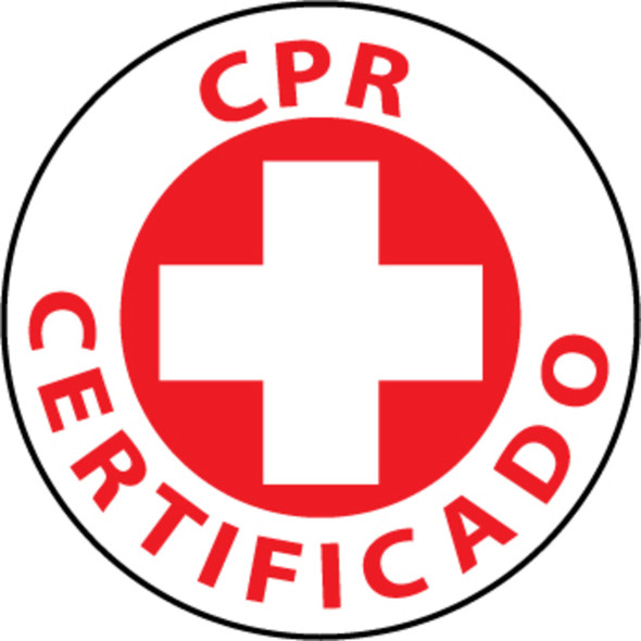 CPR Certificado 2" Vinyl Hard Hat Emblem - 25 Pack