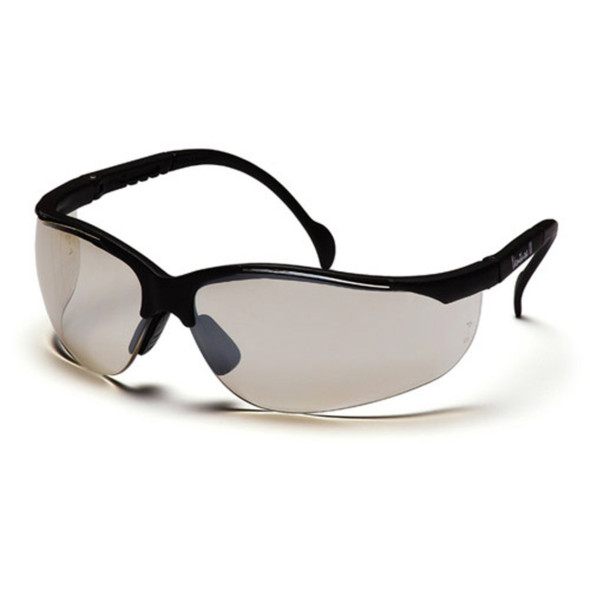 Pyramex Venture II Black Frame Safety Glasses w/ Indoor/Outdoor Anti-Fog Lens