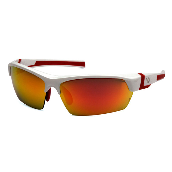 Venture Gear Tensaw Safety Glasses - Sky Red Mirror Anti-Fog Lens - White/Red Frame