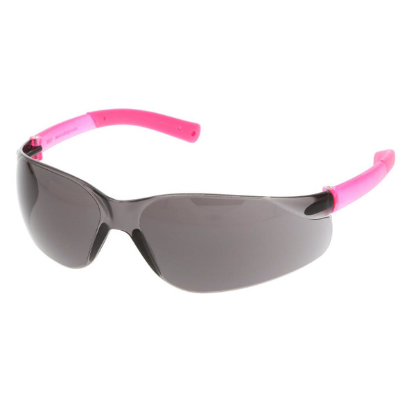 MCR BearKat BK2 Small Frame Safety Glasses - Gray Lens - Non-Slip Pink Temple