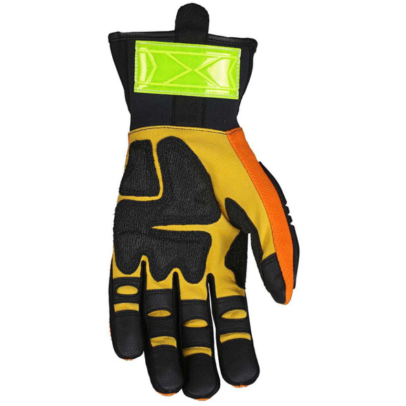 West Chester XLarge Black Crinkle Latex Palm Coated Green Hi Vis Gloves Dozen HVG700SLC/XL