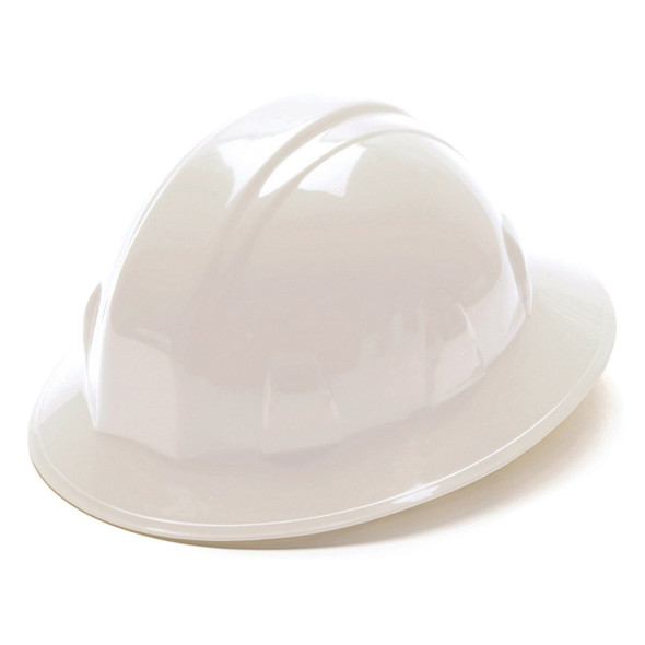 Pyramex SL Series Full Brim Hard Hat 6-Point Ratchet Suspension - HP26110 - White