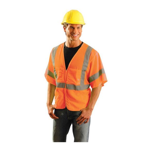 High Vis Orange OccuNomix Class 3 Classic Mesh Surveyor Vest - LUX-HSGCS