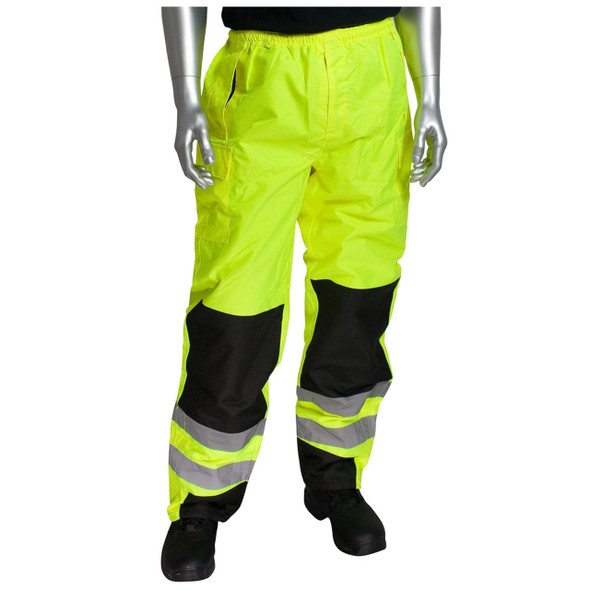 High Vis Lime Green PIP Hi-Vis ANSI Class E Ripstop Reinforced Overpant - 318-1771