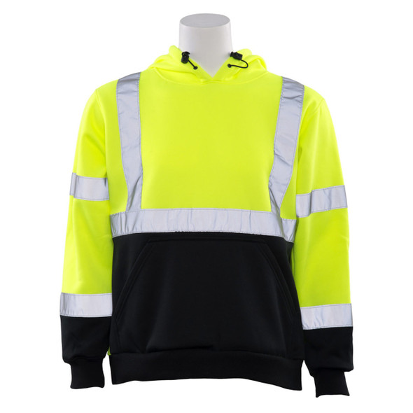 ERB Safety Class 2 High-Vis Black Bottom Pullover Hoodie - W377