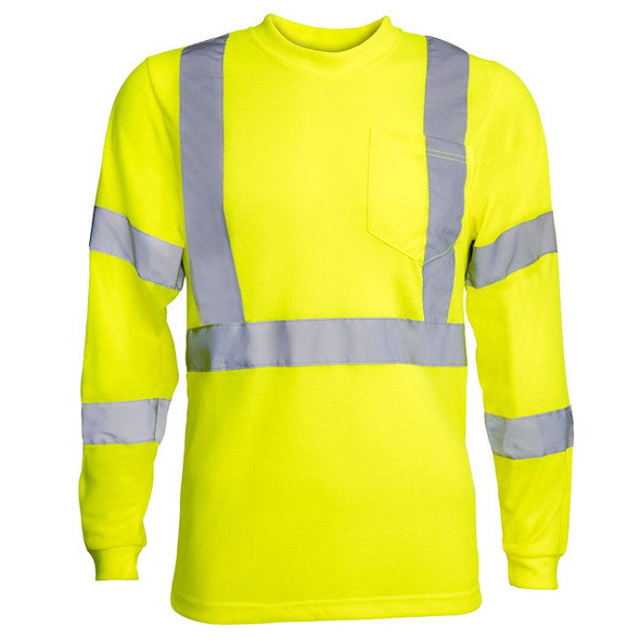 Rugged Blue Type R Class 3 High-Vis Long Sleeve Shirt - High Vis Yellow