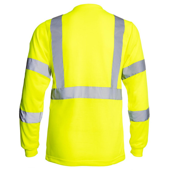 Rugged Blue Type R Class 3 High-Vis Long Sleeve Shirt - High Vis Yellow