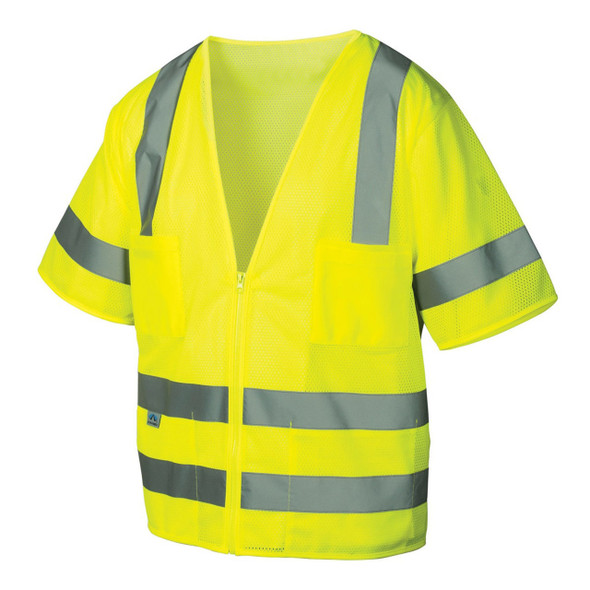 Lime Pyramex Safety RVZ31 Series Type R Class 3 Short Sleeve Safety Vest