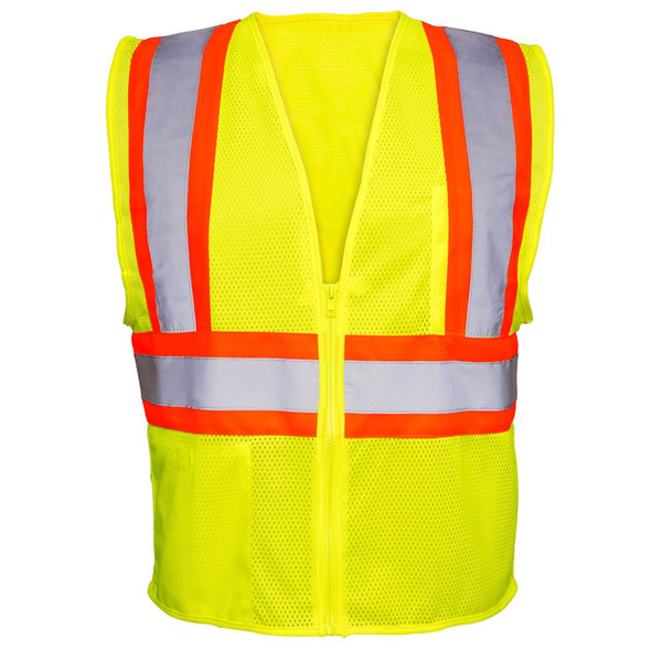 Rugged Blue Type R Class 2 High-Vis Two-Tone Mesh Safety Vest - High Vis Yellow