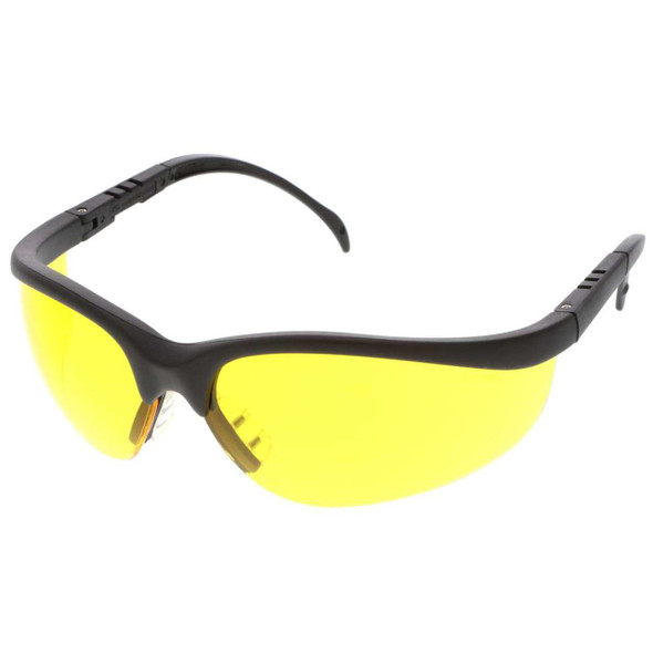 MCR Klondike KD1 Series Safety Glasses - Black Frame - Amber Lens