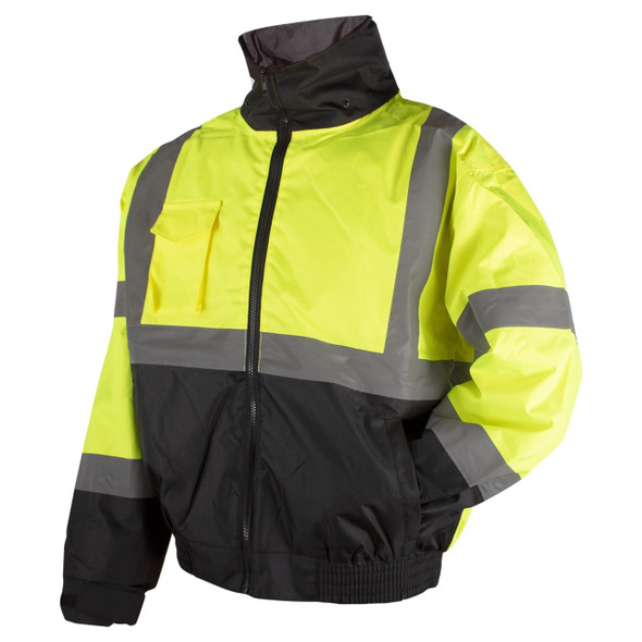 Rugged Blue Type R Class 3 High-Vis Bomber Jacket with Black Bottom - High Vis Yellow