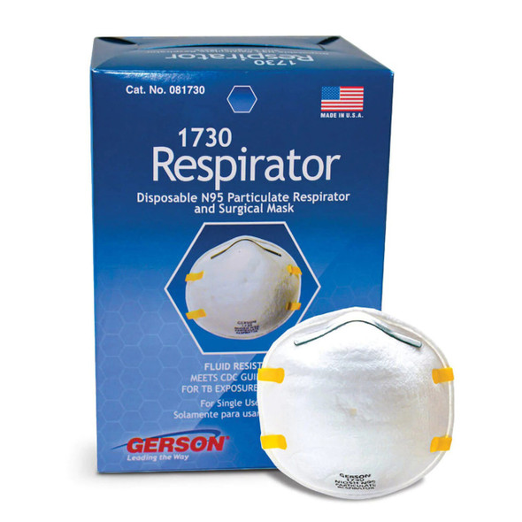 Gerson N95 Particulate Respirator, USA Made - 1730 - Box of 20