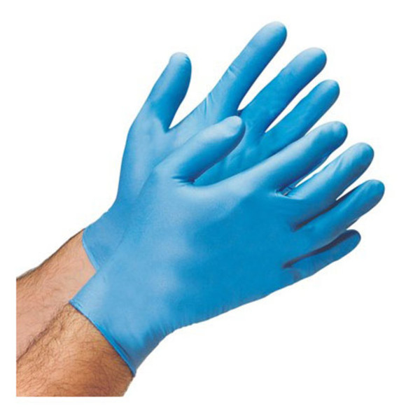 DuraSkin Blue Industrial Grade Vinyl Disposable Gloves - 5 mil - Box 100 (Small)