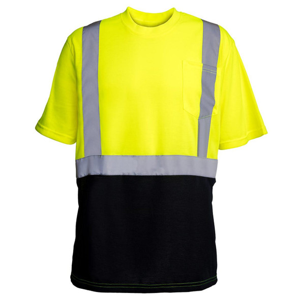 Rugged Blue Type R Class 2 High-Vis Black Bottom Short Sleeve T-Shirt - High Vis Yellow