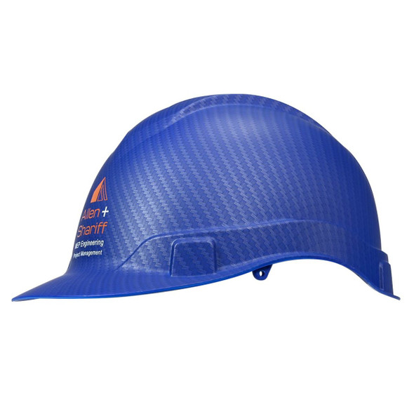 Custom Pyramex Ridgeline Cap Style Hard Hat 4-Point Ratchet Suspension - Matte Blue Graphite